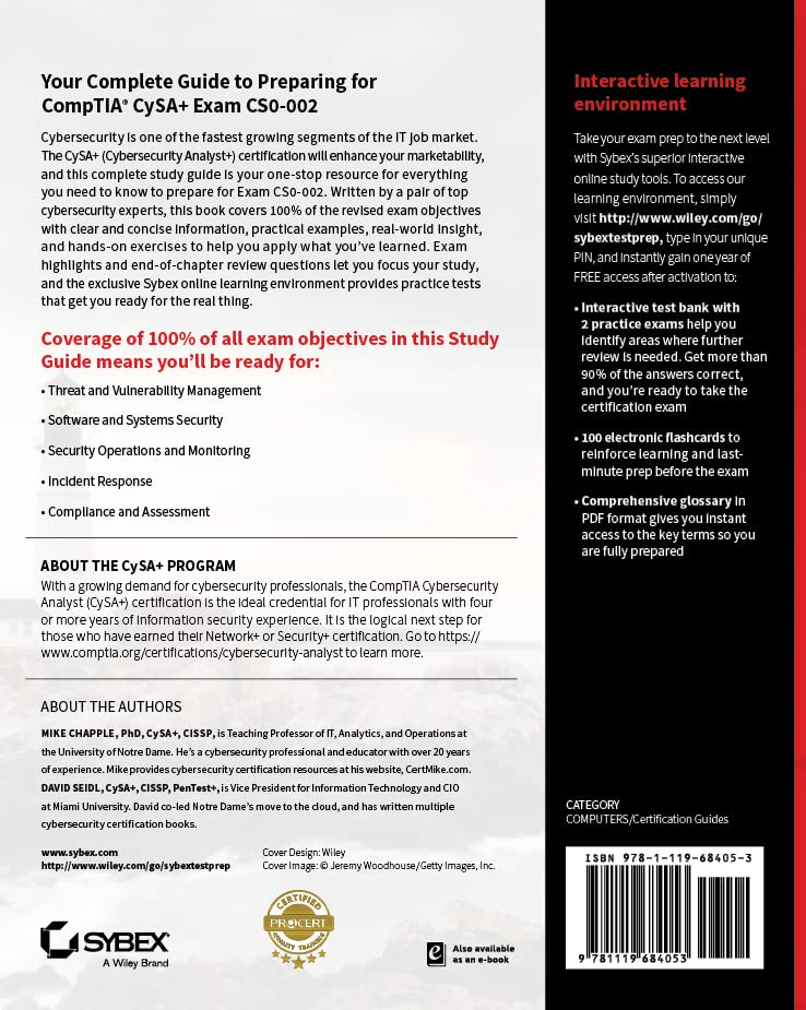 Comptia Cysa+ Study Guide Exam Cs0002 (Sybex Study Guide)