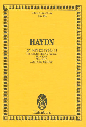 Symphony No. 45 in Fsharp minor, Hob.I:45 'Farewell': Study Score (Edition Eulenburg),Used