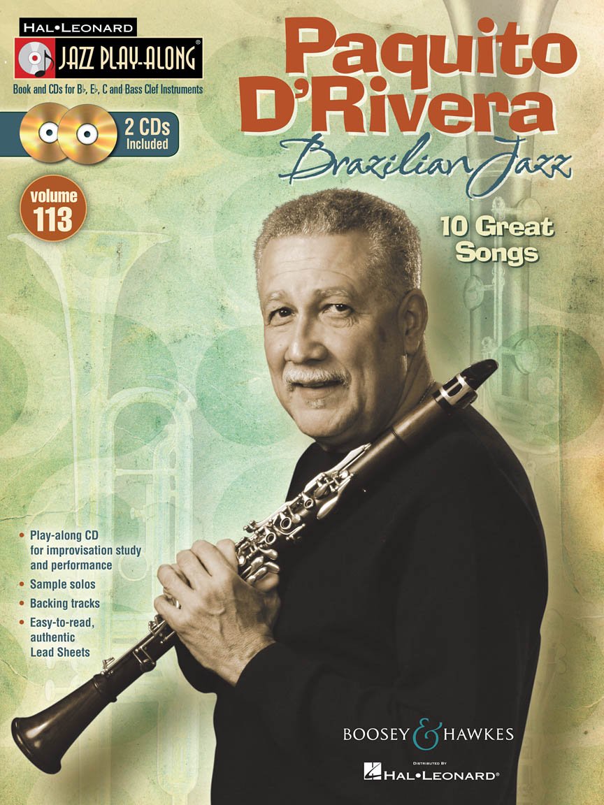 Paquito D'Rivera  Brazilian Jazz: Jazz PlayAlong Volume 113 Book/2CDs Set,Used