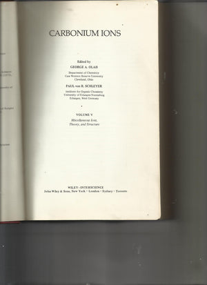 Carbonium Ions, Miscellaneous Ions, Theory, Structure (Reactive Intermediates in Organic Chemistry) (Volume 5),Used