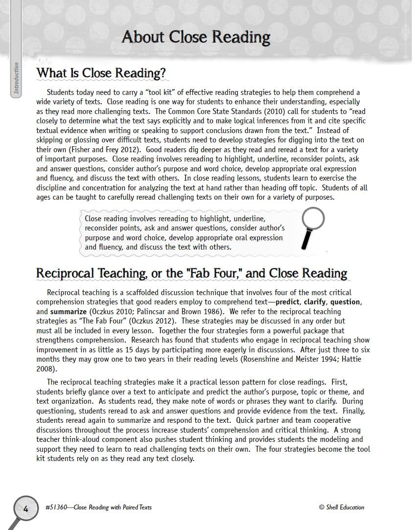Close Reading with Paired Texts Level 4,Used