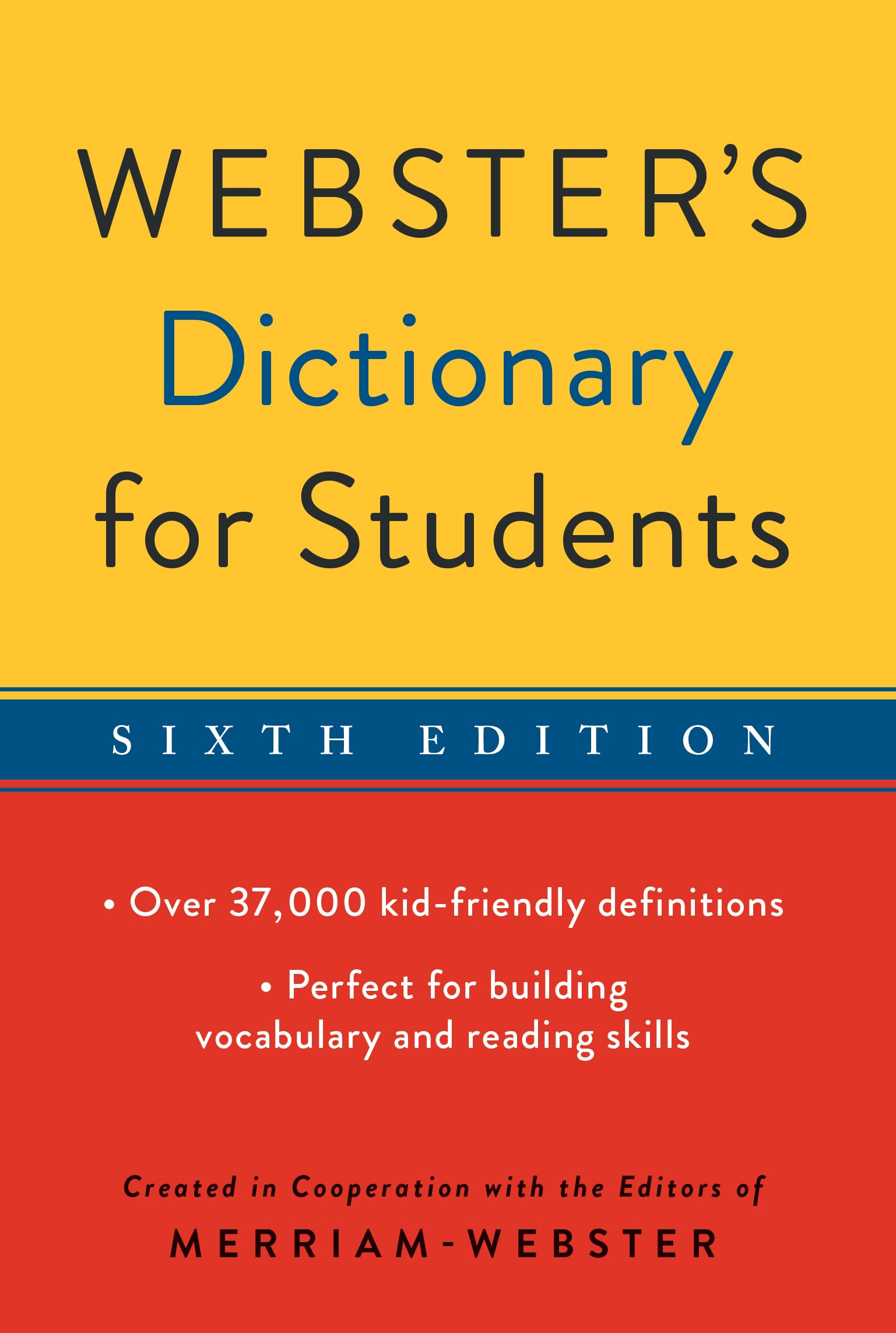 Webster's Dictionary for Students, Sixth Edition, Newest Edition,New