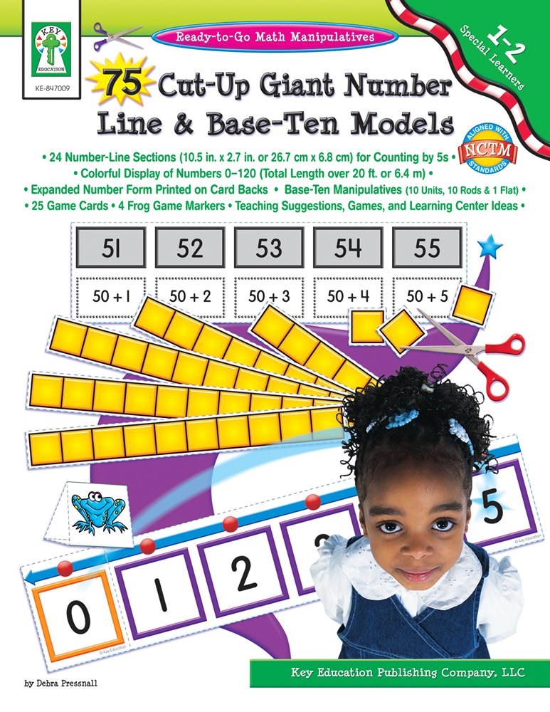 75 CutUp Giant Number Line and BaseTen Models,Used