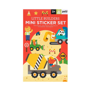 Petit Collage Mini Sticker Set: Little Builders  50+ Vehicle Stickers & FoldOut Scene  ScreenFree Activity for Kids Ages 3+