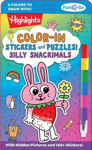 ColorIn Stickers And Puzzles! Silly Snackimals: Deliciously Cute Hidden Pictures Puzzles And Sticker Activity Book With ColorI
