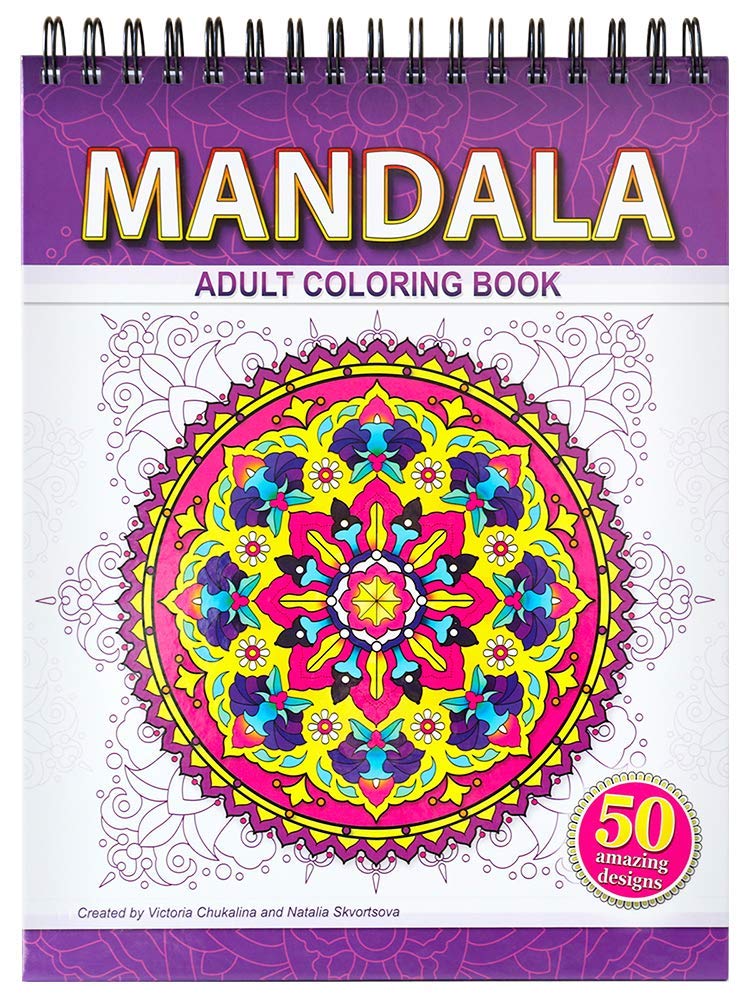 Mandala Coloring Book for Adults on Thick Artist Paper with a Spiral Binding on The Top in Hardback,New