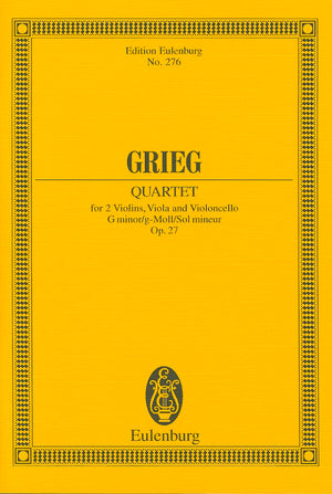 String Quartet in G Minor, Op. 27: Study Score (Edition Eulenburg),Used