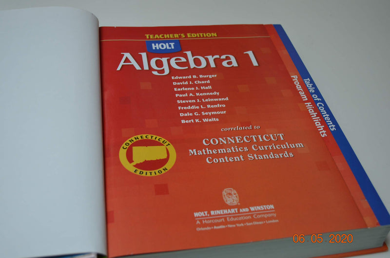 Holt Algebra 1, Teacher's Edition,Used