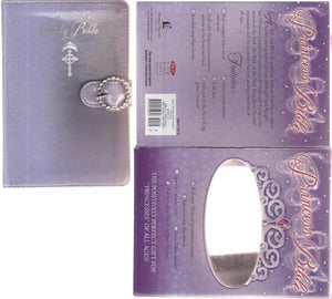 Holy Bible: New King James Version, Childrens, Princess, Bejeweled Snapflap Closure, Sparkle Lavender Cover, Satin Ribbon Marke,Used