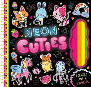 Neon Cuties: Scratch Art & Coloring,New