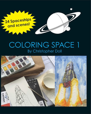 Coloring Space 1: A Coloring Book with Spaceships and Scenes,New