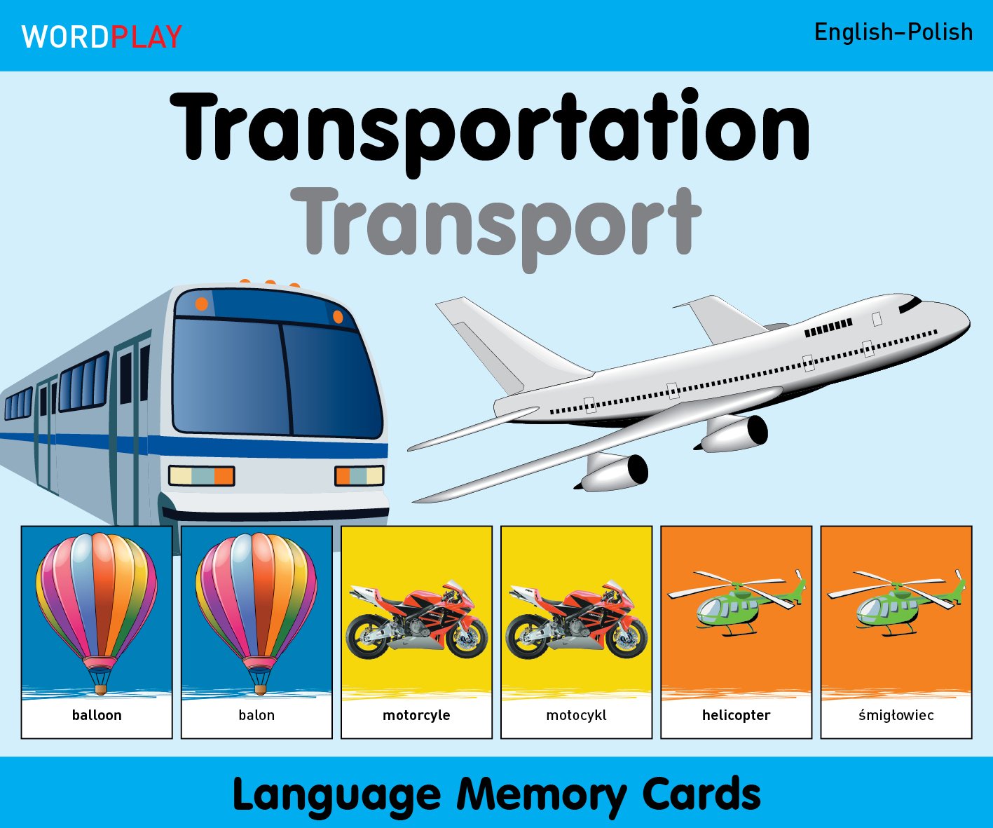 WordPlay Language Memory CardsTransportation (EnglishPolish),Used