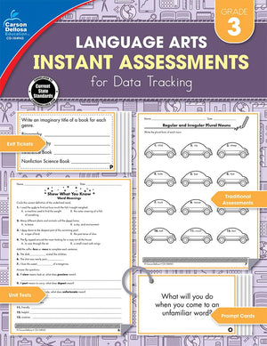 Carson Dellosa Instant Assessments for Data Tracking, Grade 3 Resource Book,Used