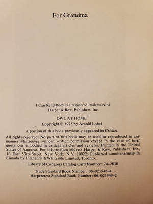 Owl at Home (An I CAN READ Book),Used