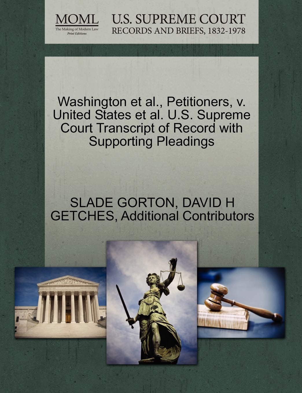 Washington et al., Petitioners, V. United States et al. U.S. Supreme Court Transcript of Record with Supporting Pleadings,Used