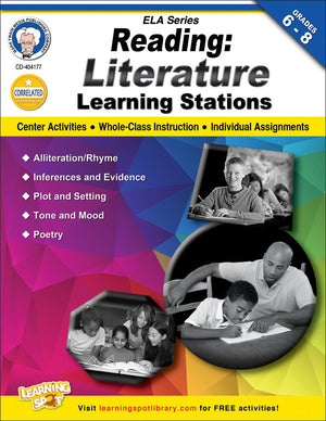 Reading, Grades 6  8: Literature Learning Stations (English Language Arts),Used