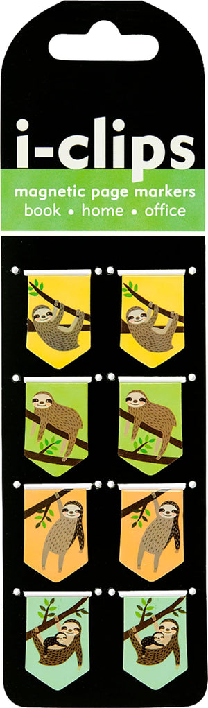 Sloths iClips Magnetic Page Markers (Set of 8 Magnetic Bookmarks),Used