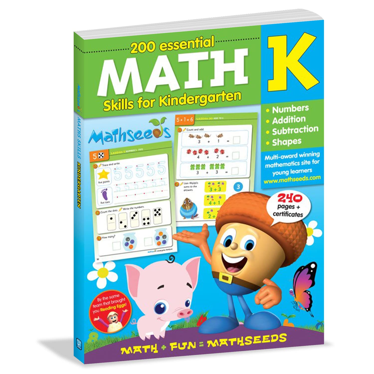 Math for Kindergarten Workbook  200 Essential Math Skills (Reading Eggs),Used