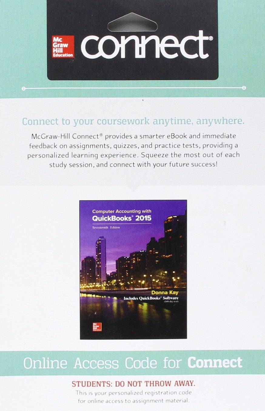 Connect Access Card for Computer Accounting with Quickbooks 2015,Used