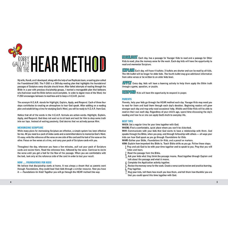Foundations For Kids: A 260Day Bible Reading Plan To Help Your Kids Hear God