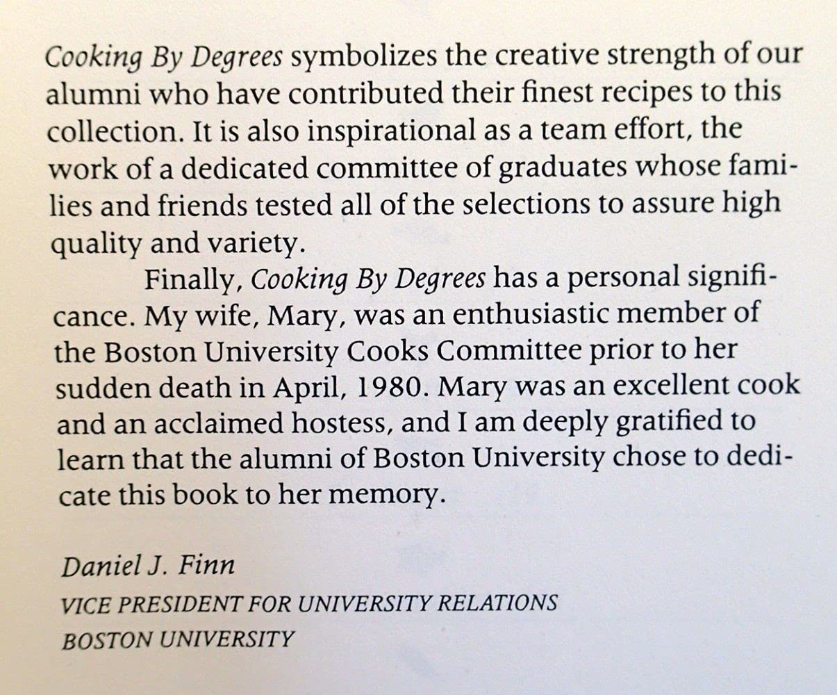 Cooking by degrees: The Boston University cookbook,Used