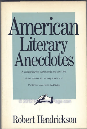 American Literary Anecdotes,Used