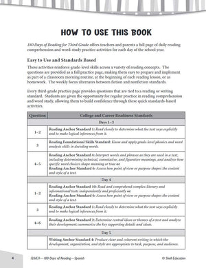 180 Days: Reading for 3rd Grade Spanish Practice Workbook for Classroom and Home, Cool and Fun Practice Created by Teachers (180,Used
