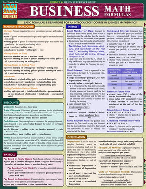 Business Math Formulas (Quick Study Business),Used