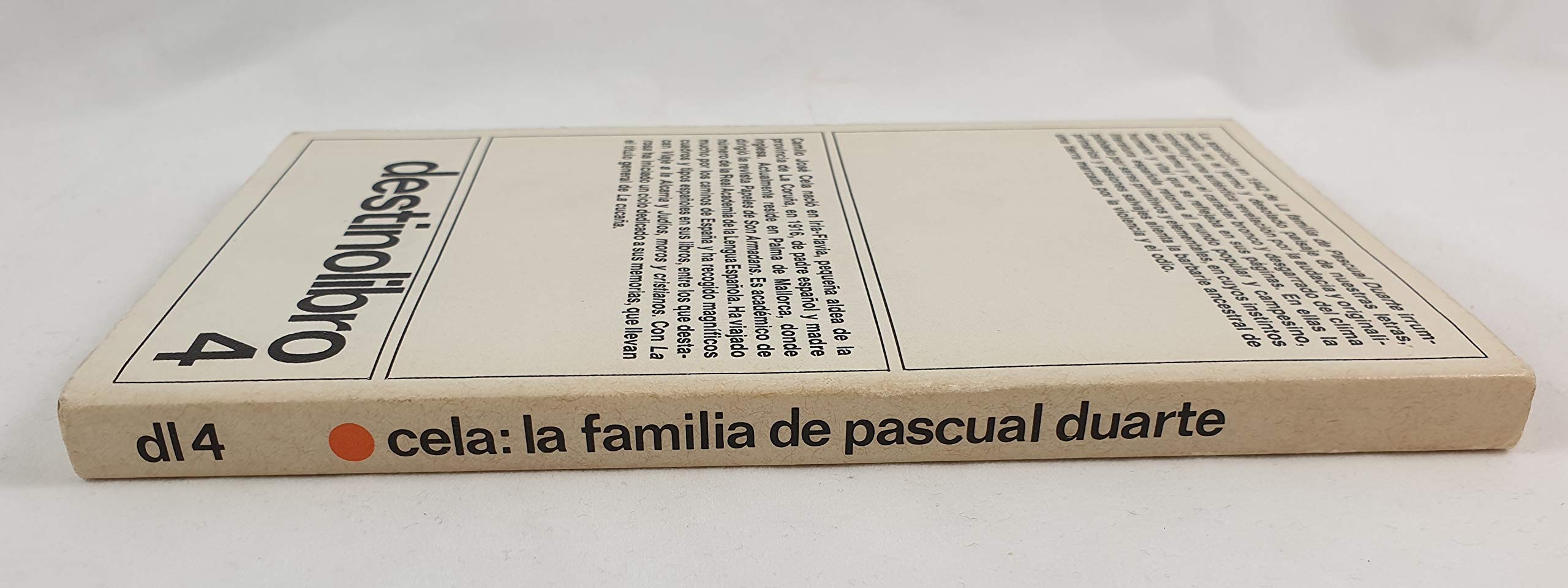 La Familia De Pascual Duarte (Coleccion Destinolibro, V. 4) (Spanish Edition),Used