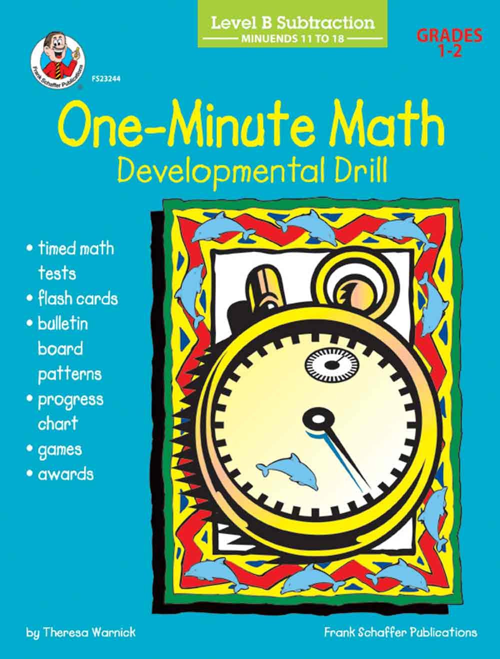 OneMinute Math Developmental Drill, Level B: Subtraction, Minuends 11 to 18, Grades 12,Used