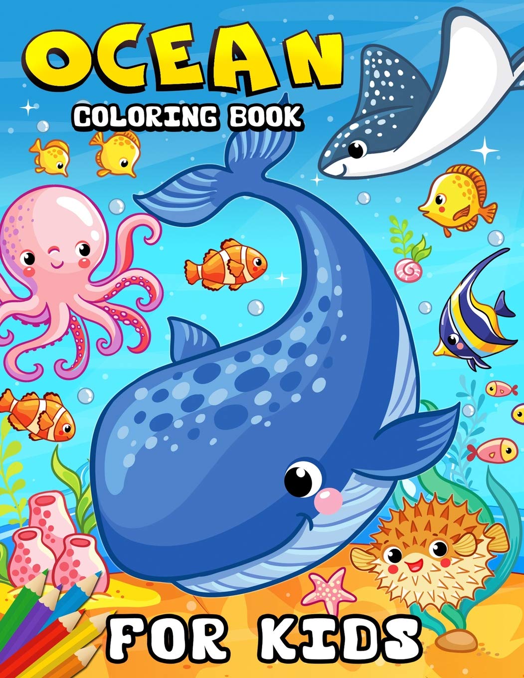Ocean Coloring book for kids: Coloring Book for Girls Cute Doodle Animals Coloring Books Ages 24, 48, 912 (Shark, Dolphin and,Used