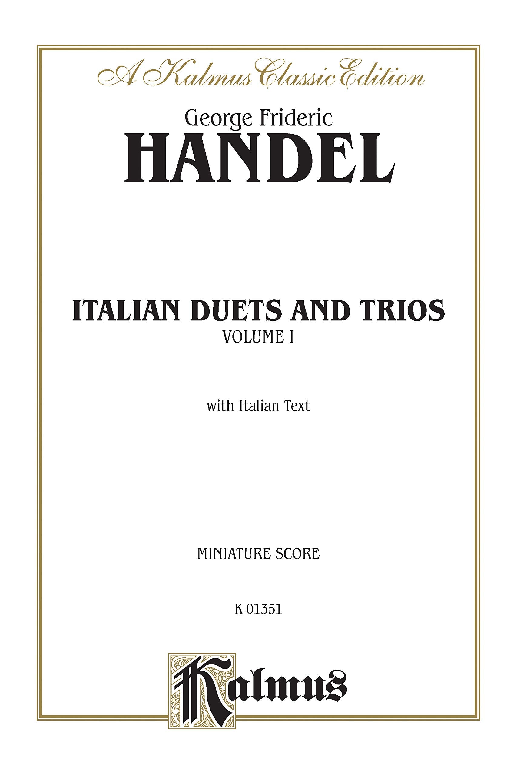 Italian Duets and Trios: First Edition, Miniature Score (Kalmus Edition),Used