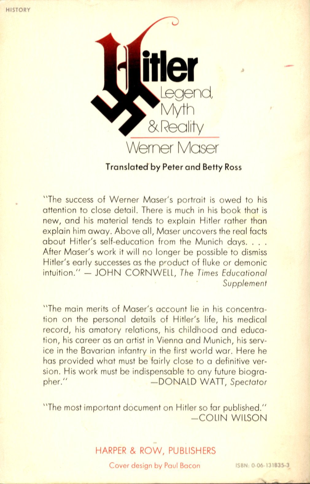 Hitler: Legend, Myth and Reality,Used