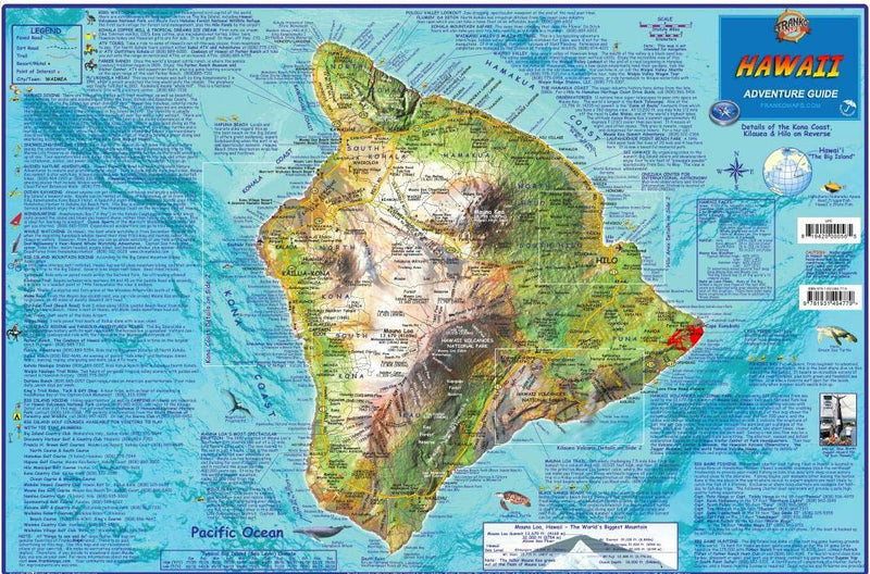 Hawaii The Big Island Adventure Guide Franko Maps Waterproof Map,New
