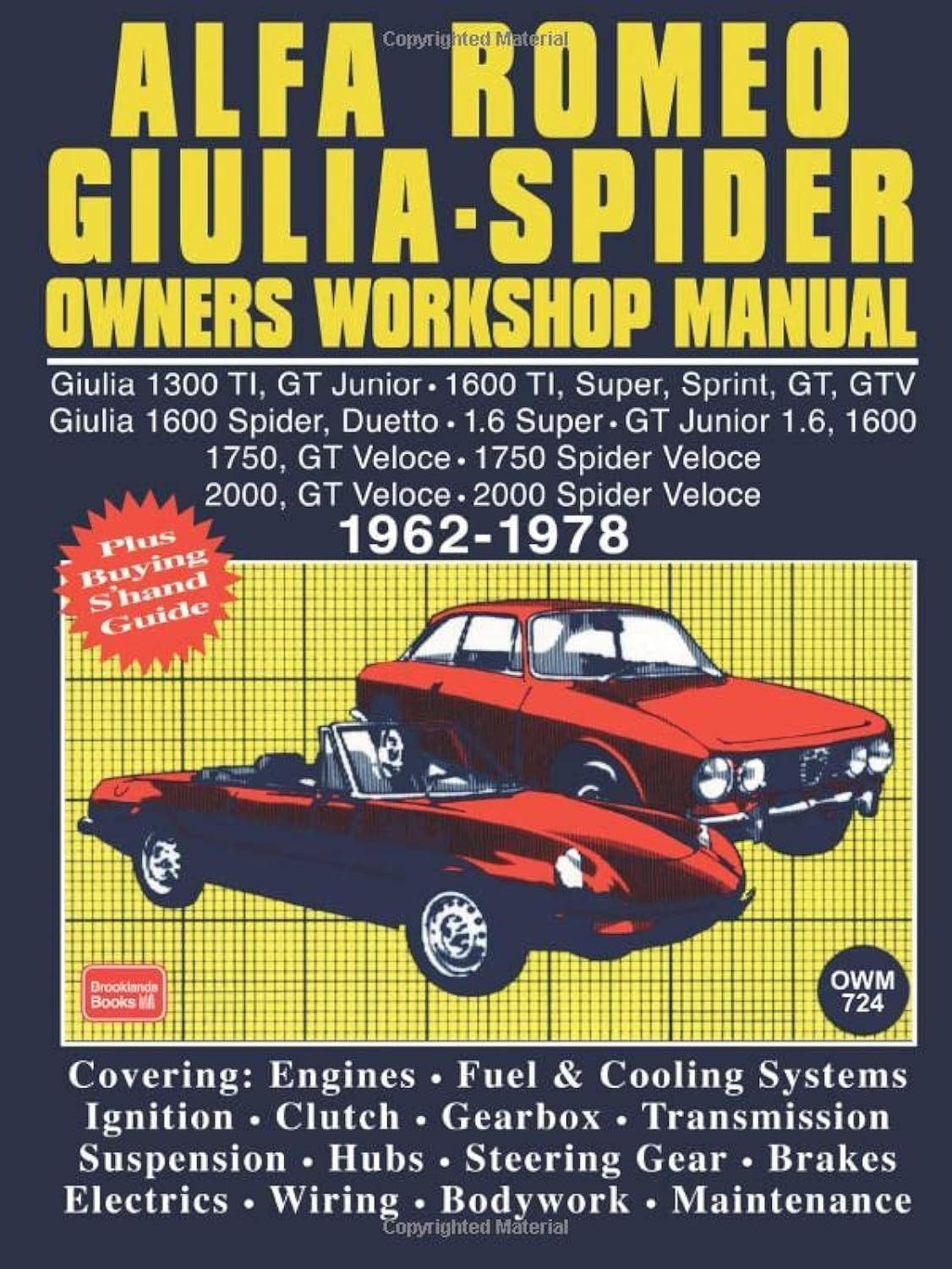 Alfa Romeo Giulia Spider 19621978 Owners Workshop Manual,New