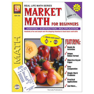 Real Life Math Series: Market Math for Beginners  Reproducible Activity Book,Used