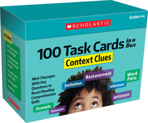 100 Task Cards In A Box: Context Clues: Minipassages With Key Questions To Boost Reading Comprehension Skills-new