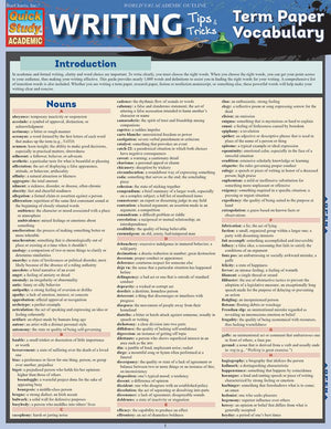 Writing Tips: Term Paper Vocabulary (Quick Study Academic),Used