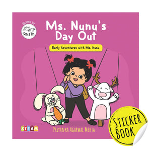 Ms. Nunus Day Out By Sam & Mi | Sticker & Activity Book For Toddlers | Screen-Free Interactive Fun For Kids, Boys & Girls | Perfect Gift For Ages 14