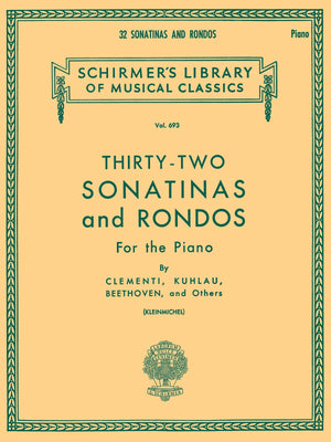 32 Sonatinas and Rondos: Schirmer Library of Classics Volume 693 Piano Solo,Used
