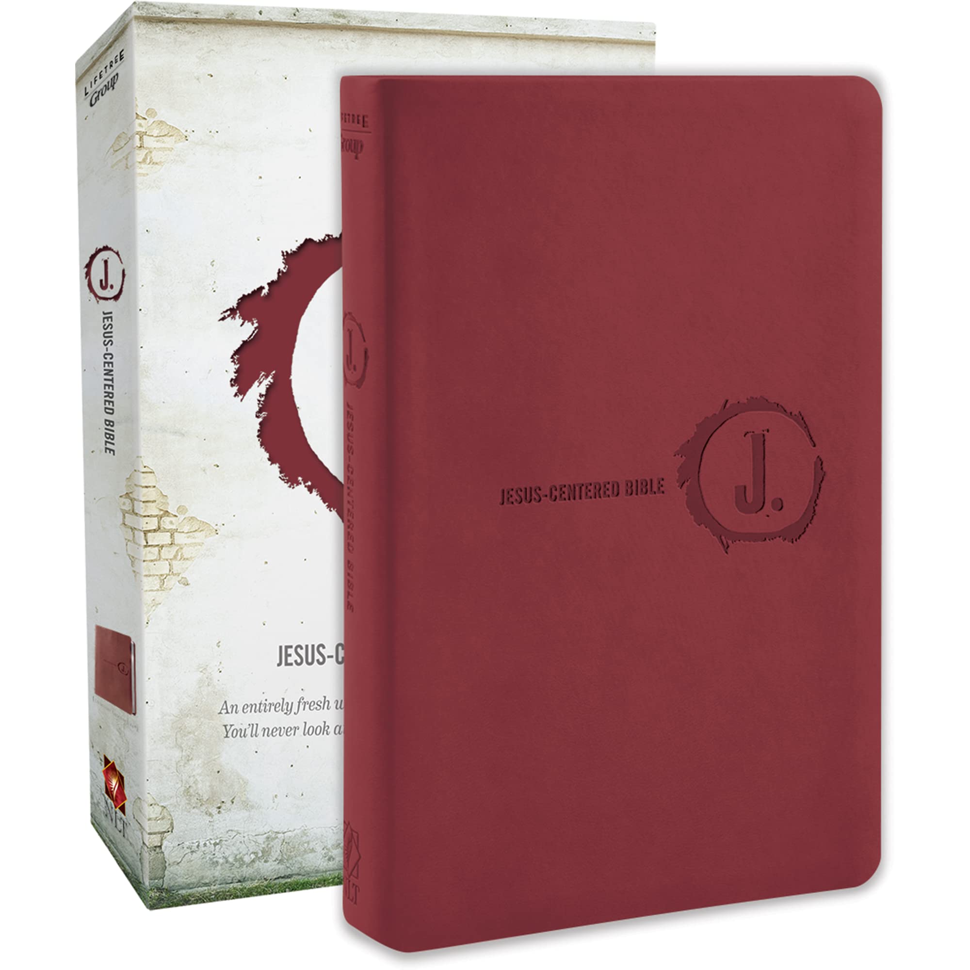 JesusCentered Bible NLT, Cranberry,Used