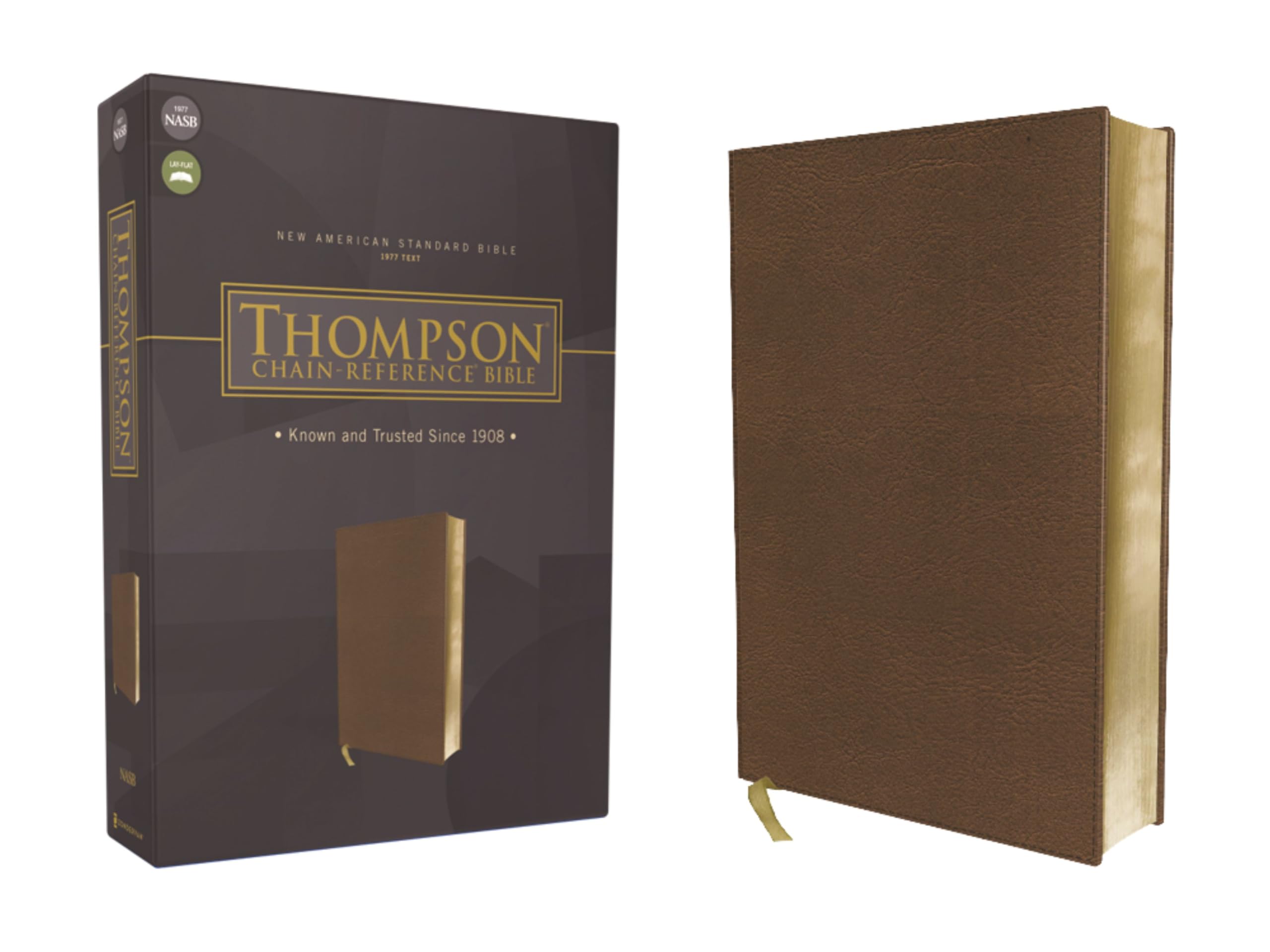 NASB, Thompson ChainReference Bible, Leathersoft, Brown, Red Letter, 1977 Text,Used
