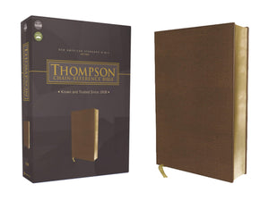 NASB, Thompson ChainReference Bible, Leathersoft, Brown, Red Letter, 1977 Text,Used