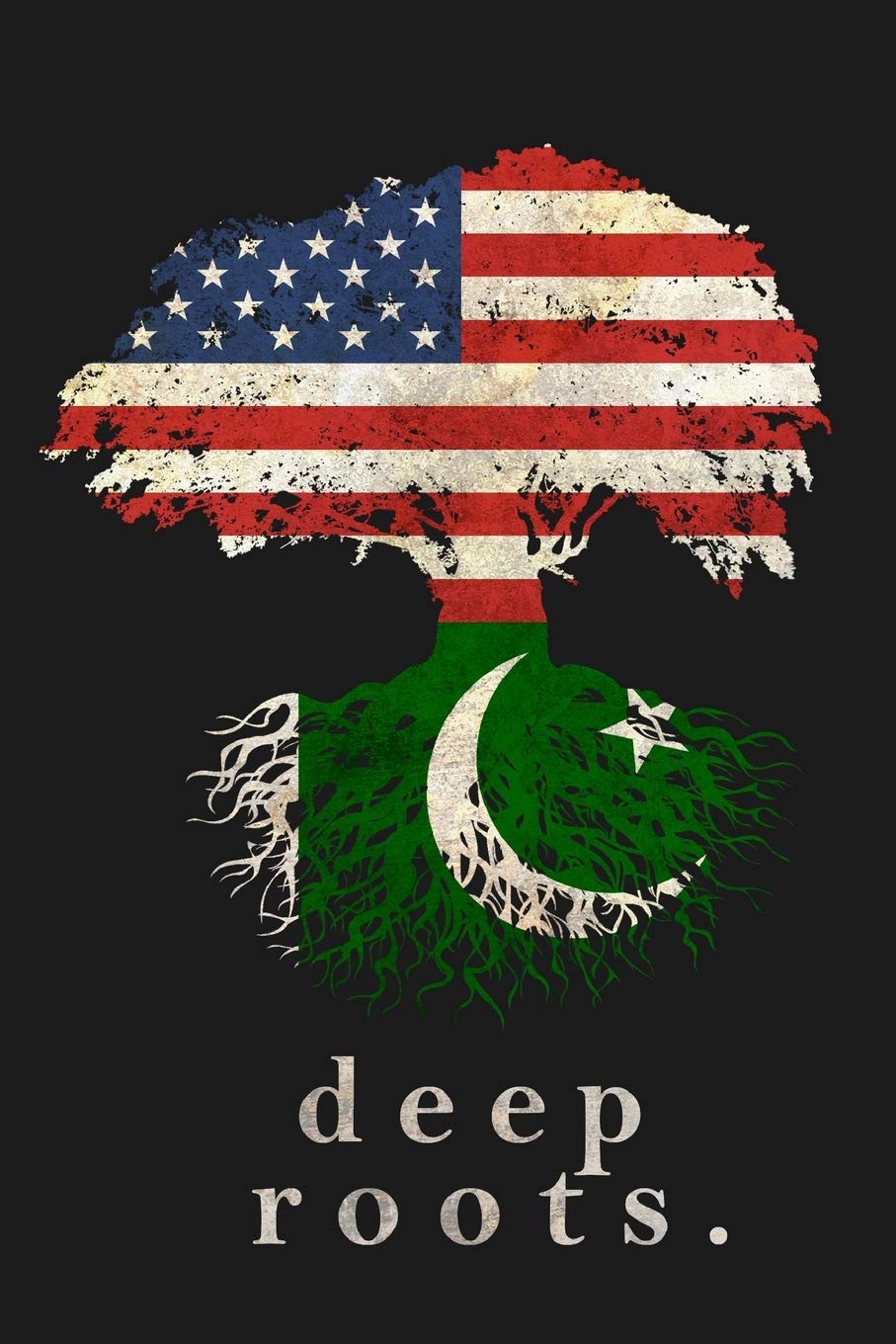 Deep Roots: American Flag Pakistani Heritage Gift ~ Small Notebook (6