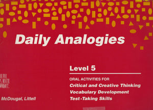 Daily analogies Level 5 Oral Activities for Critical and Creative Thinking Vocabulary Development TestTaking Skills,Used