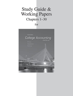 Study Guide & Working Papers To Accompany College Accounting (Chapters 130),Used