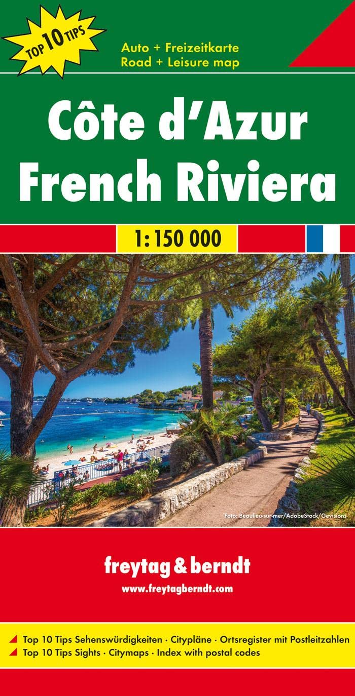Cte d'Azur, road map 1:150,000,Used