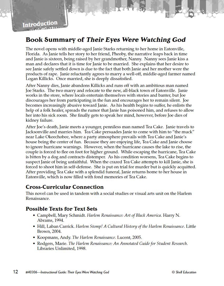Their Eyes Were Watching God: An Instructional Guide for Literature  Novel Study Guide for High School Literature with Close Re,Used