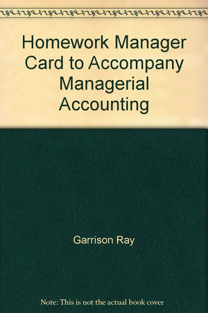 Homework Manager card to accompany Managerial Accounting,Used