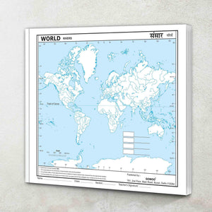 Small - 100 World River Outline Map For School|World River Map For School